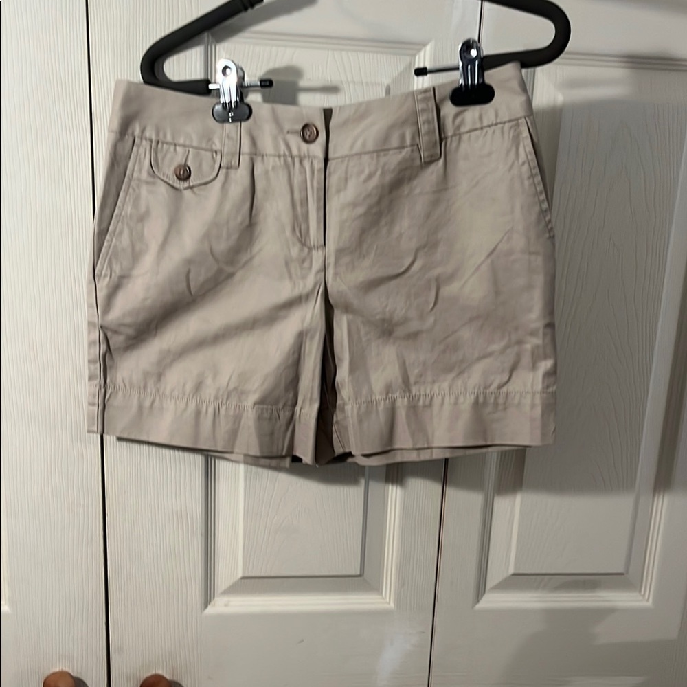 Lands' End Tan Bermuda Shorts Lightweight Cotton Blend